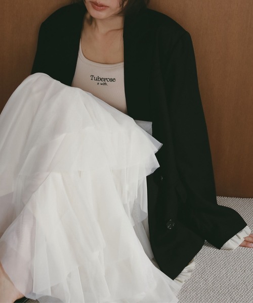 N WITH.(エヌウィズ)の「ダブルブレストジャケット(テーラードジャケット・レディース・ブラック/グレー・FREE)」の9枚目の写真