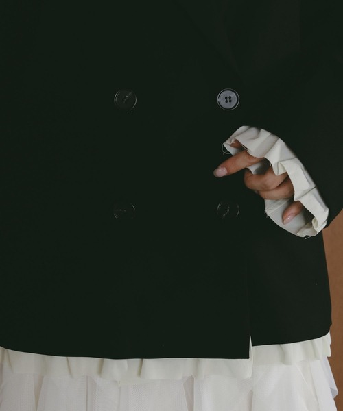 N WITH.(エヌウィズ)の「ダブルブレストジャケット(テーラードジャケット・レディース・ブラック/グレー・FREE)」の16枚目の写真