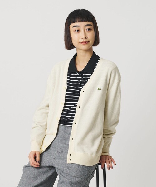 別注】＜LACOSTE＞ロングスリーブニットカーディガン（カーディガン