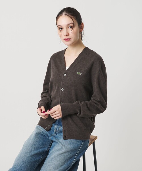 LACOSTE(ラコステ)の「【別注】<LACOSTE>ロングスリーブニットカーディガン(カーディガン/ボレロ・レディース・ブラック/オフホワイト/ダークブラウン・36)」の10枚目の写真