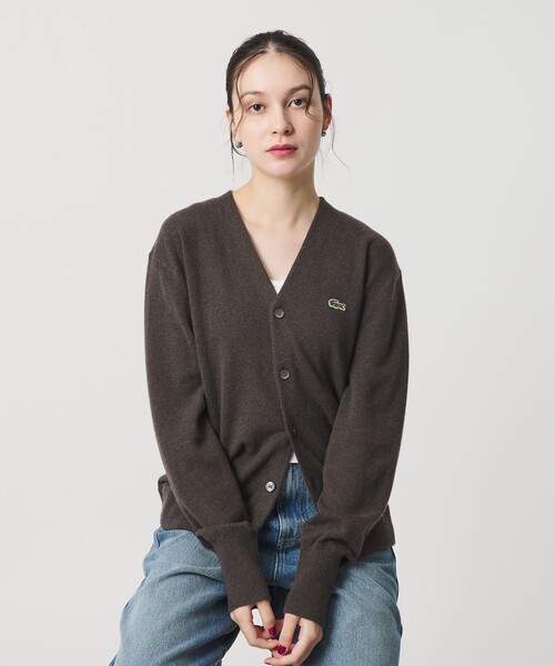 LACOSTE(ラコステ)の「【別注】<LACOSTE>ロングスリーブニットカーディガン(カーディガン/ボレロ・レディース・ブラック/オフホワイト/ダークブラウン・36)」の11枚目の写真