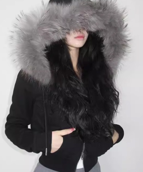 セール】ファー付きジップアップパーカー フーディー（パーカー）｜SEN