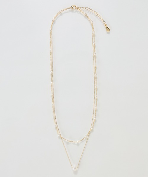 Phoebe(フィービィー)の「2ラインエレガントパールネックレス/2連/重ね付け(ネックレス・レディース・ホワイト・FREE)」の5枚目の写真