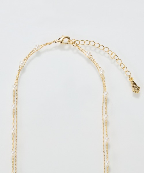 Phoebe(フィービィー)の「2ラインエレガントパールネックレス/2連/重ね付け(ネックレス・レディース・ホワイト・FREE)」の6枚目の写真