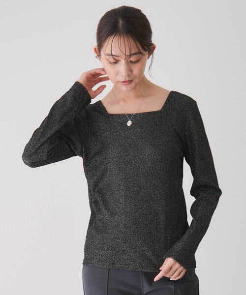 Jayro（ジャイロ）の「前後2WAYラメプルオーバー（Tシャツ/カットソー・レディース・シルバー/ベージュ/ブラック系その他/ブラック・M）」の11枚目の写真