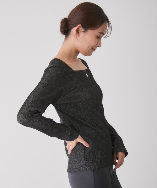 Jayro（ジャイロ）の「前後2WAYラメプルオーバー（Tシャツ/カットソー・レディース・シルバー/ベージュ/ブラック系その他/ブラック・M）」の12枚目の写真