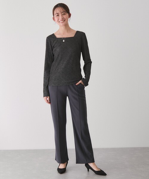 Jayro（ジャイロ）の「前後2WAYラメプルオーバー（Tシャツ/カットソー・レディース・シルバー/ベージュ/ブラック系その他/ブラック・M）」の14枚目の写真