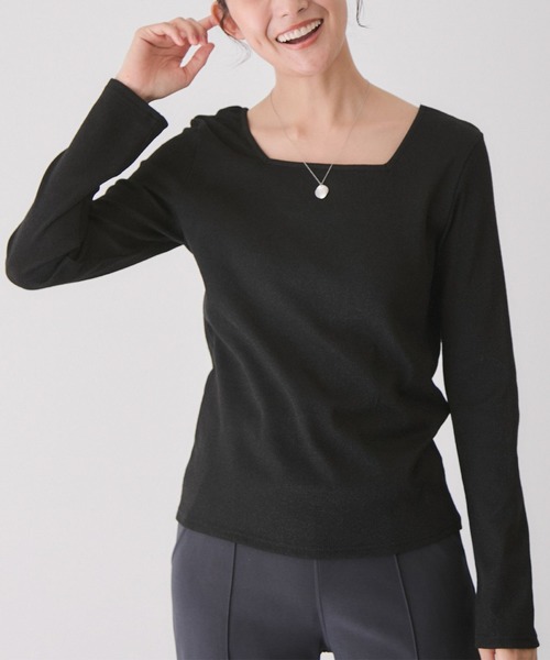 Jayro（ジャイロ）の「前後2WAYラメプルオーバー（Tシャツ/カットソー・レディース・シルバー/ベージュ/ブラック系その他/ブラック・M）」の2枚目の写真