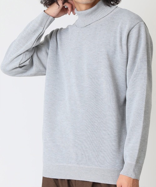 ARCADE（アーケード）の「薄手で暖かい タートル裏シャギーフリースニット（ニット/セーター・メンズ・グレー/ブラック/ワイン/ブラウン/ホワイト/ネイビー/ベージュ/オレンジ・M/L/XL）」の3枚目の写真