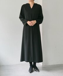 ear PAPILLONNER(イア パピヨネ) 襟付きプリーツワンピース ear PAPILLONNER｜イア パピヨネのワンピース/ドレス（プリーツ）通販