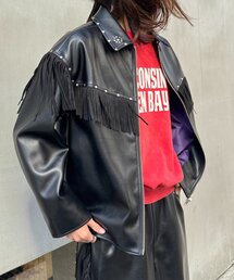 SOUNDSGOOOOD(サウンズグッド)の【SOUNDS GOOOOD】フリンジレザーライダースJKT(ライダースジャケット)