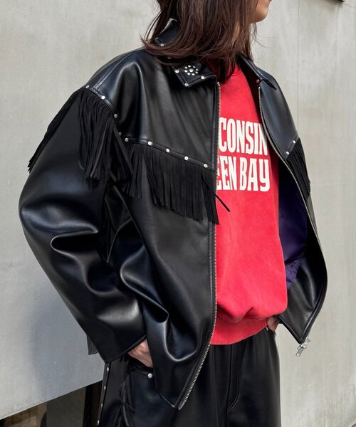 セール】【SOUNDS GOOOOD】フリンジレザーライダースJKT（ライダース