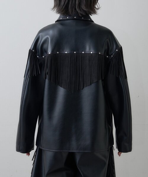 セール】【SOUNDS GOOOOD】フリンジレザーライダースJKT（ライダース