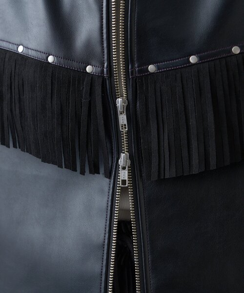 セール】【SOUNDS GOOOOD】フリンジレザーライダースJKT（ライダース