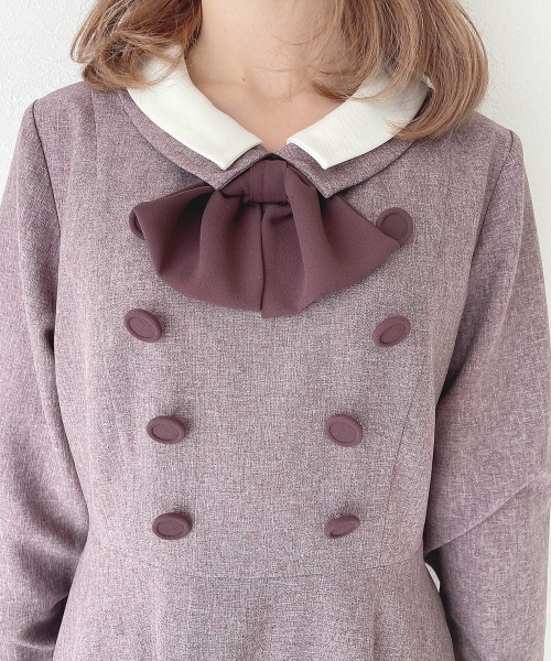 an another angelus（アンアナザーアンジェラス）の「クレリックダブルカラータイ付きワンピース/fint フィント（ワンピース・レディース・ボルドー/グレー・FREE）」の21枚目の写真