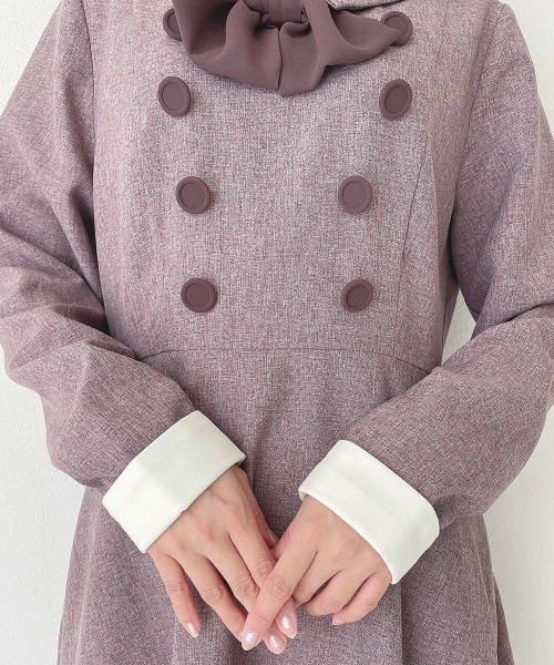 an another angelus（アンアナザーアンジェラス）の「クレリックダブルカラータイ付きワンピース/fint フィント（ワンピース・レディース・ボルドー/グレー・FREE）」の22枚目の写真