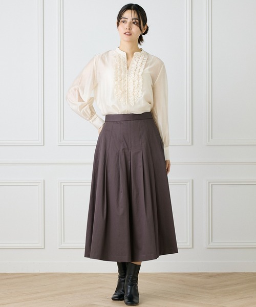 INED（イネド）の「ミクスチャー分繊 ラッフルブラウス（シャツ/ブラウス・レディース・アイボリー/ネイビー・9号/11号）」の17枚目の写真