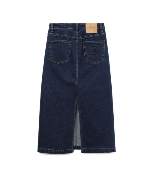 APEE BY A BATHING APE（エイピーバイアベイシングエイプ）の「EMBOSSED UNWASHED DENIM MAXI SKIRT #1（デニムスカート・レディース・インディゴブルー・SMALL/X-SMALL）」の3枚目の写真