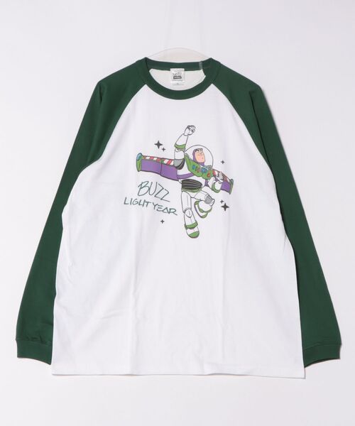 PIXAR(ピクサー)の「【 Disney/Pixar 】 トイ・ストーリー ロングスリーブTシャツ 25W10(Tシャツ/カットソー・レディース・ホワイト×ブラック/ホワイト×グリーン・X-LARGE/LARGE)」の1枚目の写真
