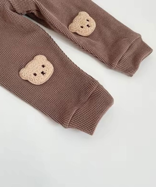Bambin(ボンバン)の「【 Bambin / ボンバン 】 くま ワッペン ワッフル レギンス(レギンス/スパッツ・キッズ・ナチュラル/ブラウン・70/80/90)」の8枚目の写真