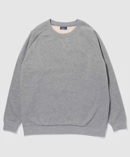 NAVY(ネイビー)の「NAVY 裏ボアトレーナー(スウェット・メンズ・ネイビー/ブラック/オートミール/杢グレー・XL/L/M/S)」の3枚目の写真