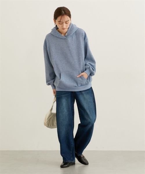 nissen（ニッセン）の「裏起毛袖バルーンパーカー（パーカー・レディース・ライトベージュ/チャコールグレー/ブルー/杢グレー・M/L/LL/3L）」の12枚目の写真