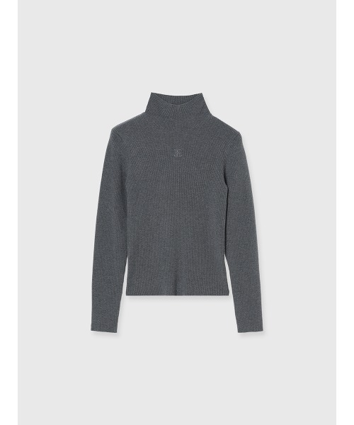 EIMY ISTOIRE（エイミーイストワール）の「ボトルネックリブニットトップス（ニット/セーター・レディース・グレー/ブラック/ホワイト/ピンク・F）」の3枚目の写真