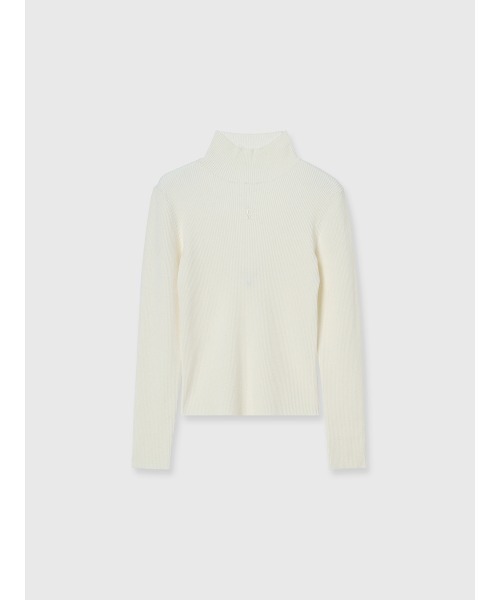 EIMY ISTOIRE（エイミーイストワール）の「ボトルネックリブニットトップス（ニット/セーター・レディース・グレー/ブラック/ホワイト/ピンク・F）」の2枚目の写真