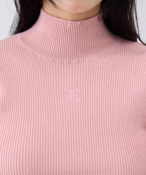 EIMY ISTOIRE（エイミーイストワール）の「ボトルネックリブニットトップス（ニット/セーター・レディース・グレー/ブラック/ホワイト/ピンク・F）」の12枚目の写真