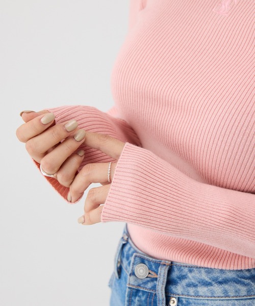 EIMY ISTOIRE（エイミーイストワール）の「ボトルネックリブニットトップス（ニット/セーター・レディース・グレー/ブラック/ホワイト/ピンク・F）」の13枚目の写真