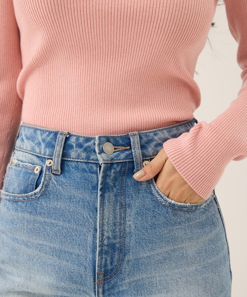 EIMY ISTOIRE（エイミーイストワール）の「ボトルネックリブニットトップス（ニット/セーター・レディース・グレー/ブラック/ホワイト/ピンク・F）」の14枚目の写真