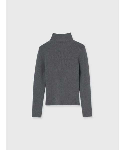 EIMY ISTOIRE（エイミーイストワール）の「ボトルネックリブニットトップス（ニット/セーター・レディース・グレー/ブラック/ホワイト/ピンク・F）」の6枚目の写真