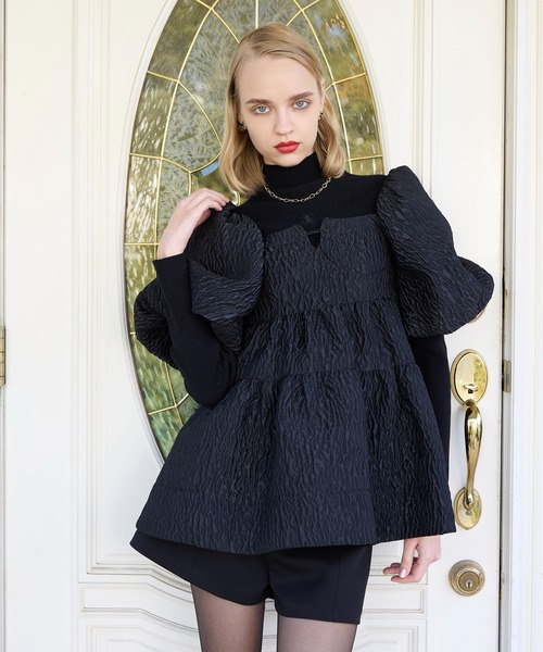 EIMY ISTOIRE（エイミーイストワール）の「ボトルネックリブニットトップス（ニット/セーター・レディース・グレー/ブラック/ホワイト/ピンク・F）」の18枚目の写真