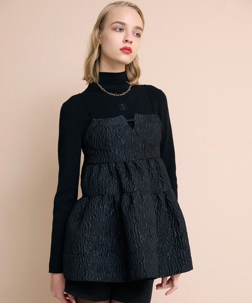 EIMY ISTOIRE（エイミーイストワール）の「ボトルネックリブニットトップス（ニット/セーター・レディース・グレー/ブラック/ホワイト/ピンク・F）」の19枚目の写真