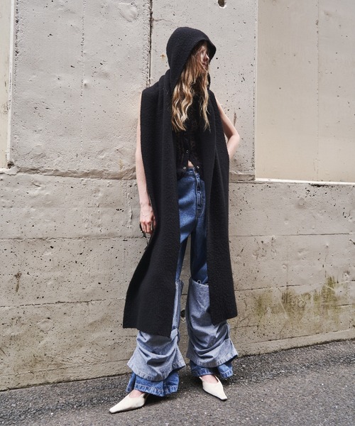 JOSE MOON（ジョゼムーン）の「WOOL CASHMERE HOODIE MUFFLER/ウール