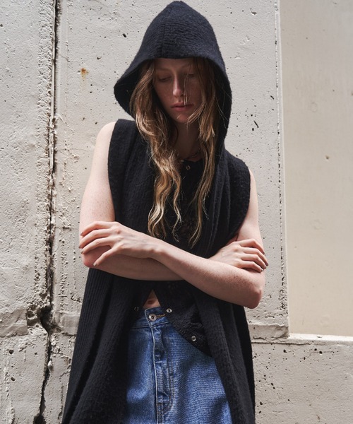 JOSE MOON（ジョゼムーン）の「WOOL CASHMERE HOODIE MUFFLER/ウール