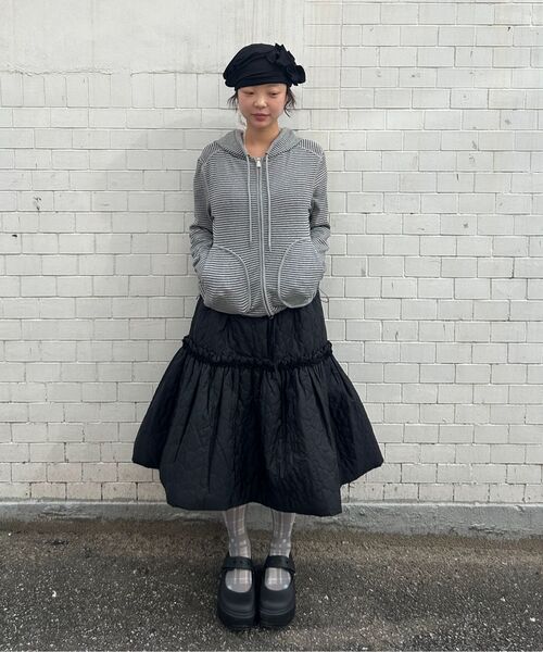 TYPESERVICE（タイプサービス）の「Quilted Ruffled Skirt [Black]（スカート・レディース・その他・FREE）」の7枚目の写真