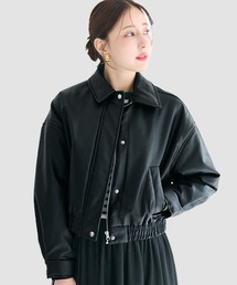 coca（coca）（コカ）の「中綿フェイクレザージャケット（ブルゾン）」