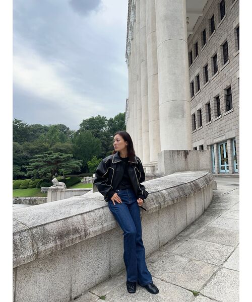 MUSINSA STANDARD WOMAN（ムシンサスタンダードウーマン）の「ウィメンズクルーネッククロップTシャツ[ブラック]（Tシャツ/カットソー・レディース・その他・LARGE/X-SMALL/SMALL/MEDIUM）」の8枚目の写真