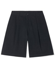 PARTIMENTO（パルティメント）の「ピンタックワイドバミューダパンツブラック（その他パンツ）」