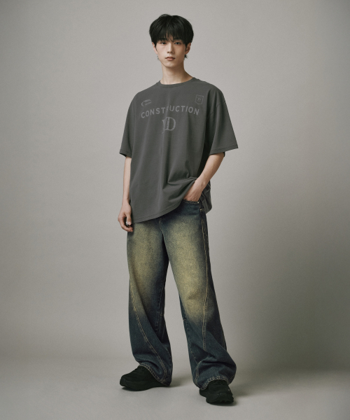 Verdnt（バーダント）の「切開レイヤードカーゴワイドデニムパンツ[ビンテージ]（デニムパンツ・レディース・ターコイズブルー系・SMALL/MEDIUM/LARGE/X-LARGE）」の6枚目の写真