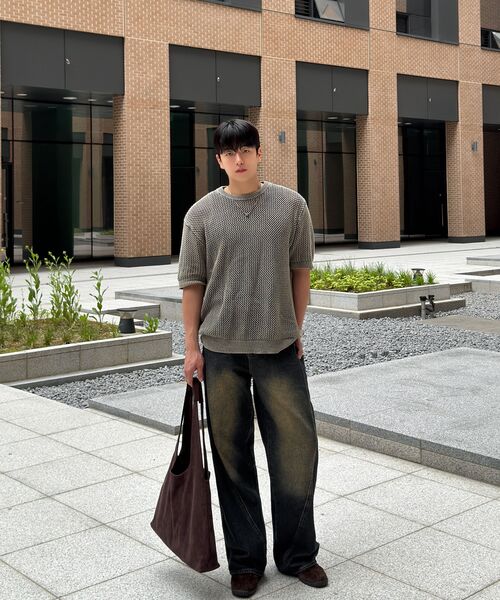 Verdnt（バーダント）の「切開レイヤードカーゴワイドデニムパンツ[ビンテージ]（デニムパンツ・レディース・ターコイズブルー系・SMALL/MEDIUM/LARGE/X-LARGE）」の2枚目の写真