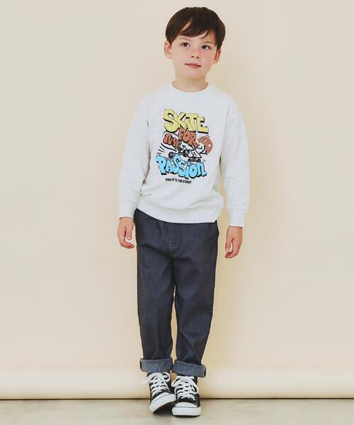 THE SHOP TK （ザ ショップ ティーケー ）の「【110－160/3柄×2色】ミニ裏毛ロゴプルオーバー（スウェット・キッズ・アイボリー/アイボリー系/グレー/グレー系/ネイビー系5/アイボリー系3・12/11/16/15 /14/13）」の21枚目の写真