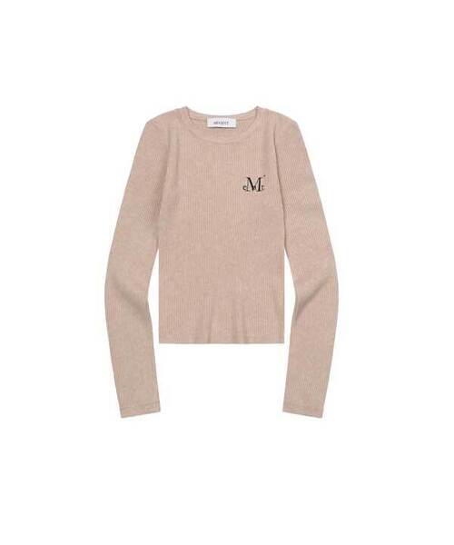 MUCENT(ムセント)の「グリーブラウンドネッククロップリブニット(4カラー)(ニット/セーター・レディース・チャコール/Beige/ホワイト/グレー・FREE)」の4枚目の写真