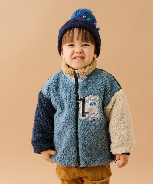 sense of wonder（センスオブワンダー）の「キューフォーザズーボアブルゾン（ブルゾン・キッズ・モカ/ブルー・110cm/120cm/130cm/100cm/90cm）」の2枚目の写真