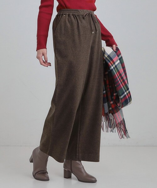 DRESKIP（ドレスキップ）の「【洗濯機可/S-LL/あったか】ラフ過ぎない 大人のイージーワイドパンツ（その他パンツ・レディース・ブラック/グレー/ダークブラウン・01/02/03/04）」の3枚目の写真