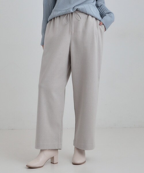 DRESKIP（ドレスキップ）の「【洗濯機可/S-LL/あったか】ラフ過ぎない 大人のイージーワイドパンツ（その他パンツ・レディース・ブラック/グレー/ダークブラウン・01/02/03/04）」の2枚目の写真