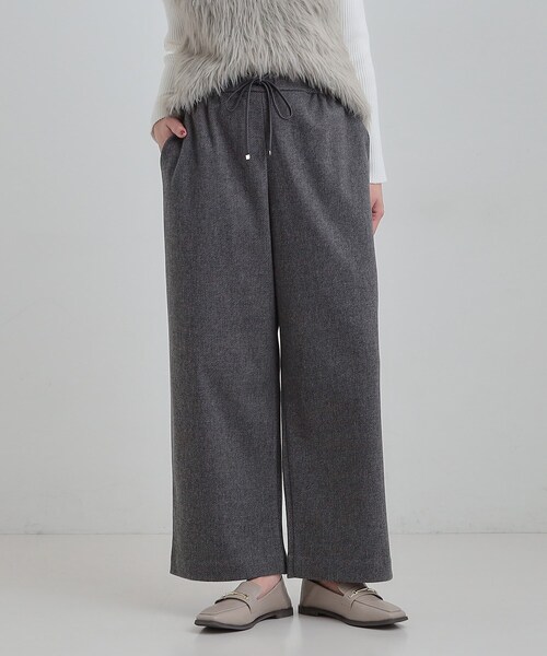 DRESKIP（ドレスキップ）の「【洗濯機可/S-LL/あったか】ラフ過ぎない 大人のイージーワイドパンツ（その他パンツ・レディース・ブラック/グレー/ダークブラウン・01/02/03/04）」の14枚目の写真