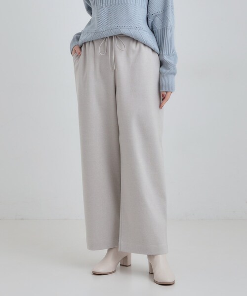 DRESKIP（ドレスキップ）の「【洗濯機可/S-LL/あったか】ラフ過ぎない 大人のイージーワイドパンツ（その他パンツ・レディース・ブラック/グレー/ダークブラウン・01/02/03/04）」の18枚目の写真