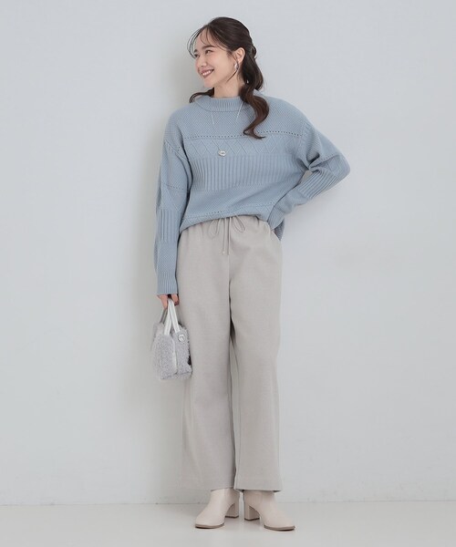 DRESKIP（ドレスキップ）の「【洗濯機可/S-LL/あったか】ラフ過ぎない 大人のイージーワイドパンツ（その他パンツ・レディース・ブラック/グレー/ダークブラウン・01/02/03/04）」の20枚目の写真